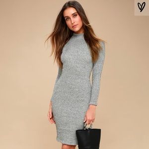 Heather gray midi sweater dress